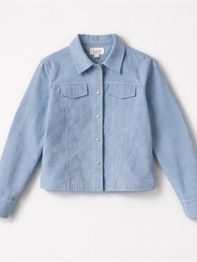 Caslon Light Blue Denim-Style Jacket | Vegan Suede Look | Size 10